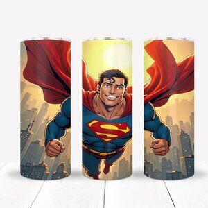 Superman 20oz Tumbler, Superhero Travel Mug Cool Gift, Boys Cup